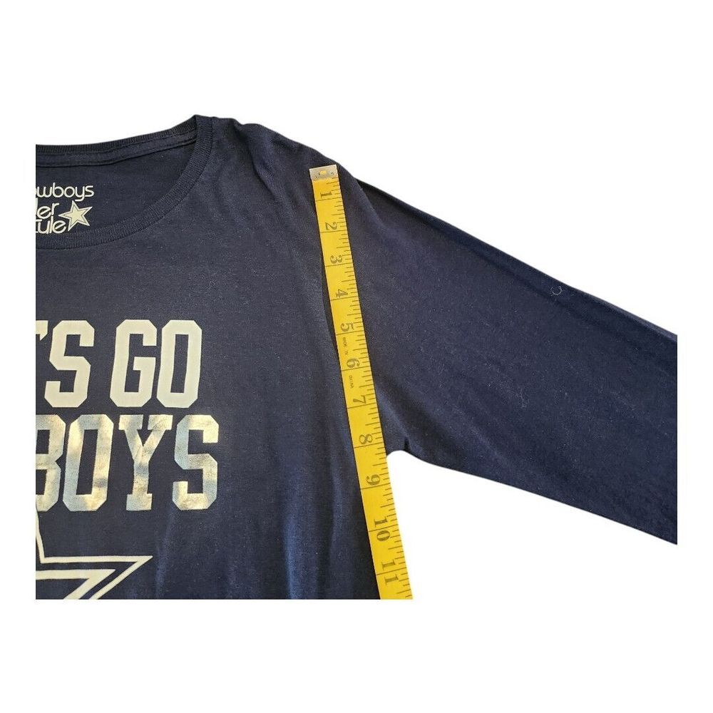 Dallas Cowboys NFL Women's Blue‎ Long Sleeve Logo Shirt,Size Medium NWOT Shiney - Picture 6 of 9